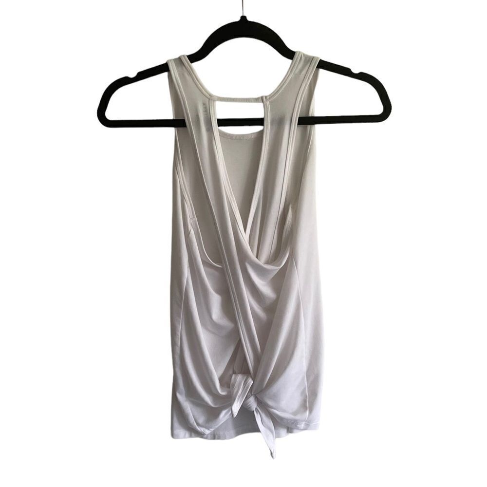 ATHLETA Essence Tie Back Tank Top Oversized 
White XXS